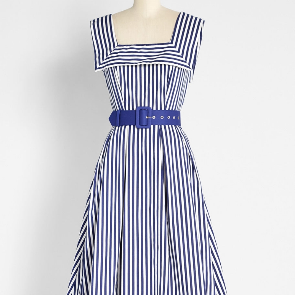Collectif Sails and Stripes Swing Dress